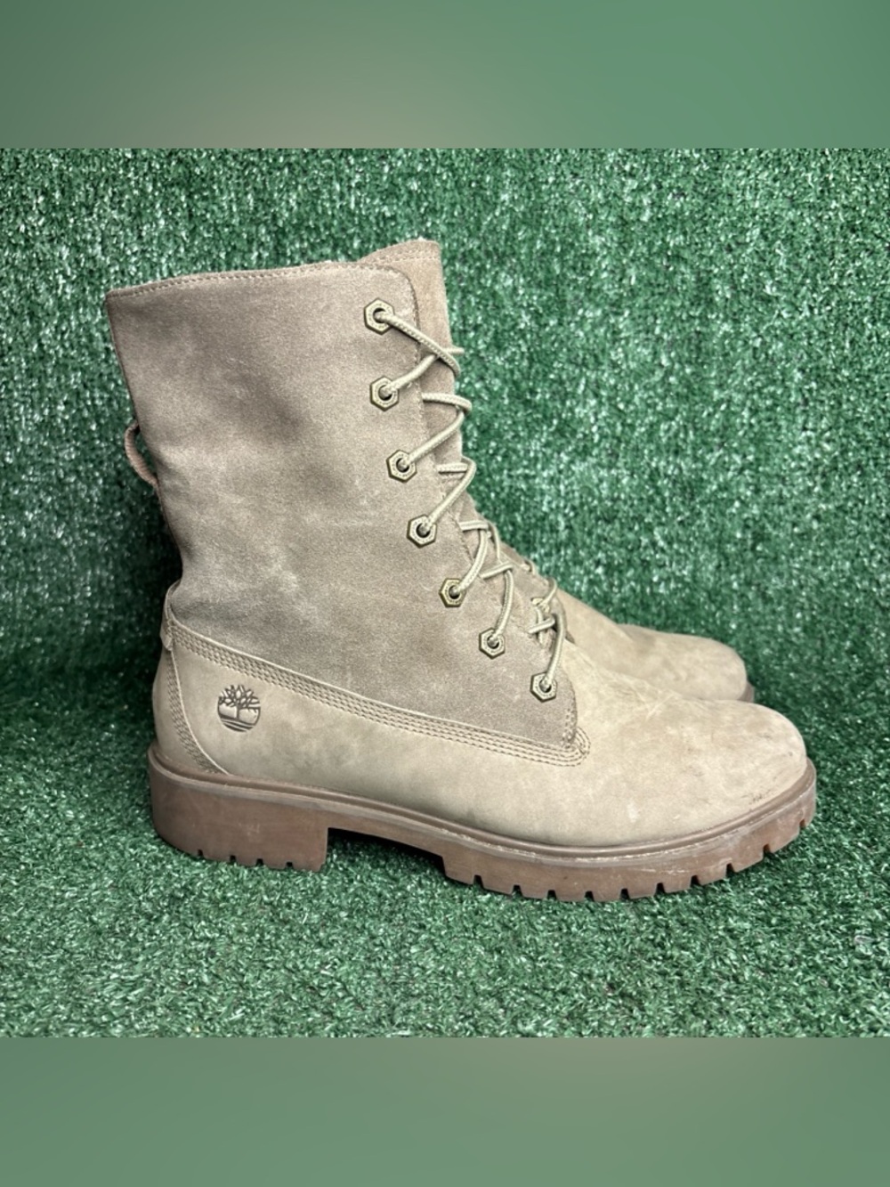 Timberland Women's Jayne 6" Waterproof Fleece Fold Down Boots Gray Size 8.5